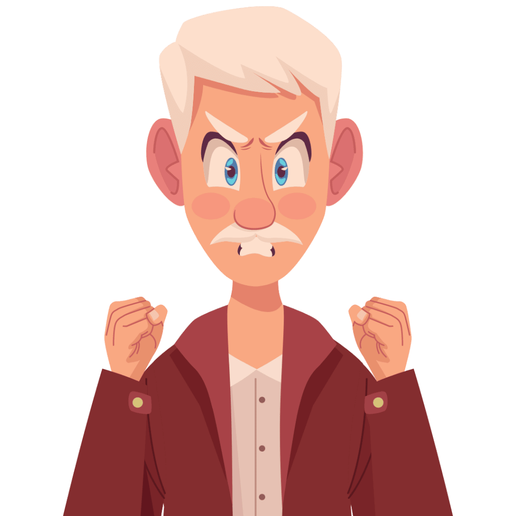 angry senior citizen